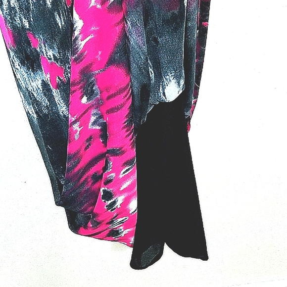 Dress Sundress built-in bra  Maxi Charcoal Pink Contrast Whimsigoth Fairygrunge - Picture 7 of 7